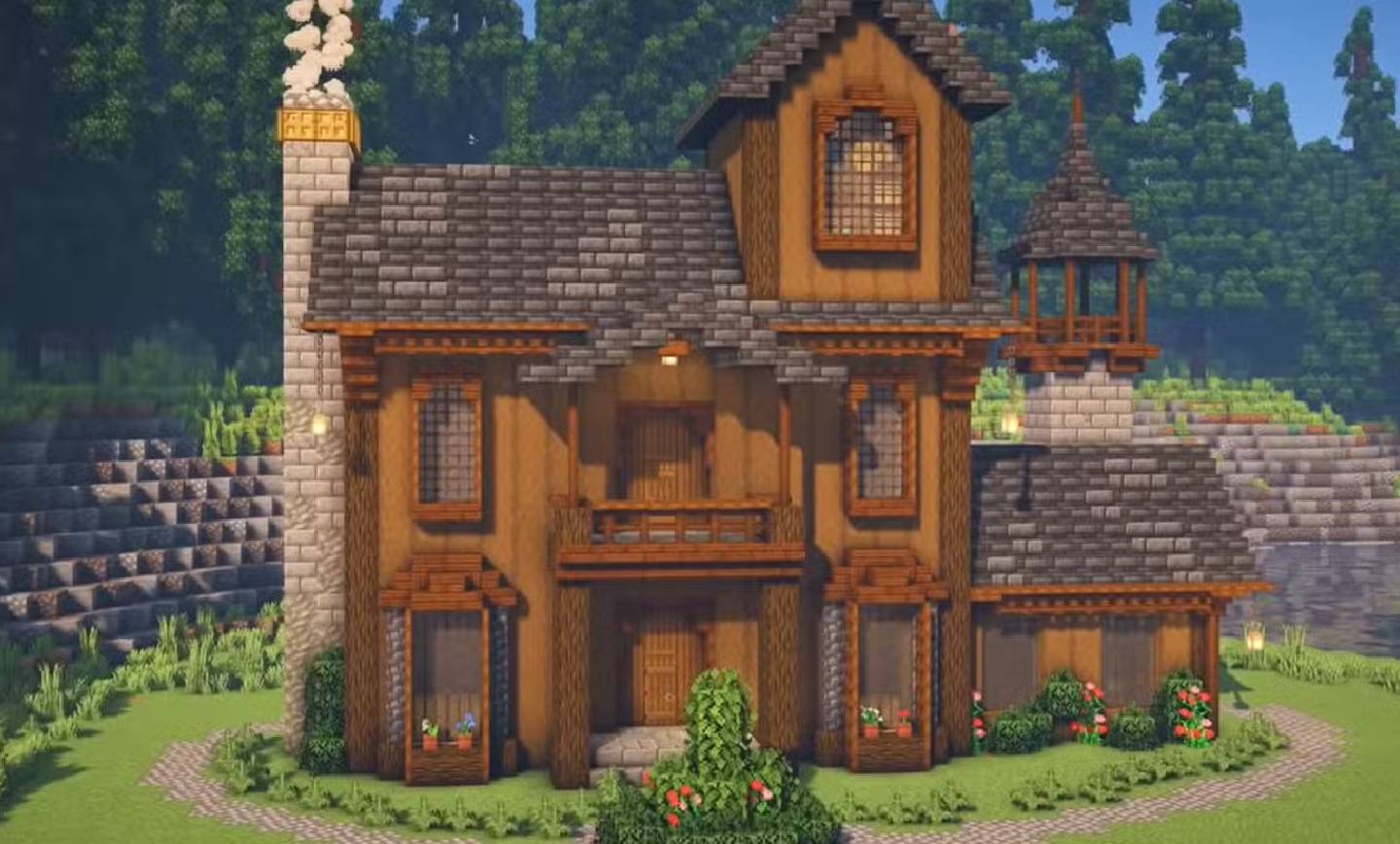 Dark Oak House خانه گوتیک در ماینکرافت ماینکرافت